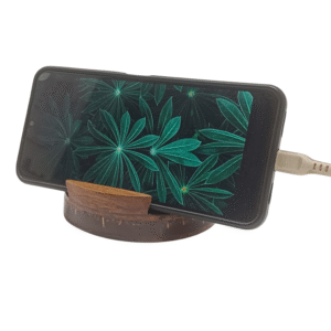 Eco-Friendly Coconut Shell & Wooden Phone Stand - Image 4
